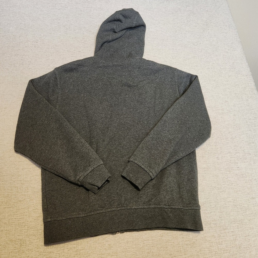 L.L. Bean Hoodie Mens Medium Gray Sherpa Lined Full Zip Sweatshirt 512273 - Picture 2 of 4